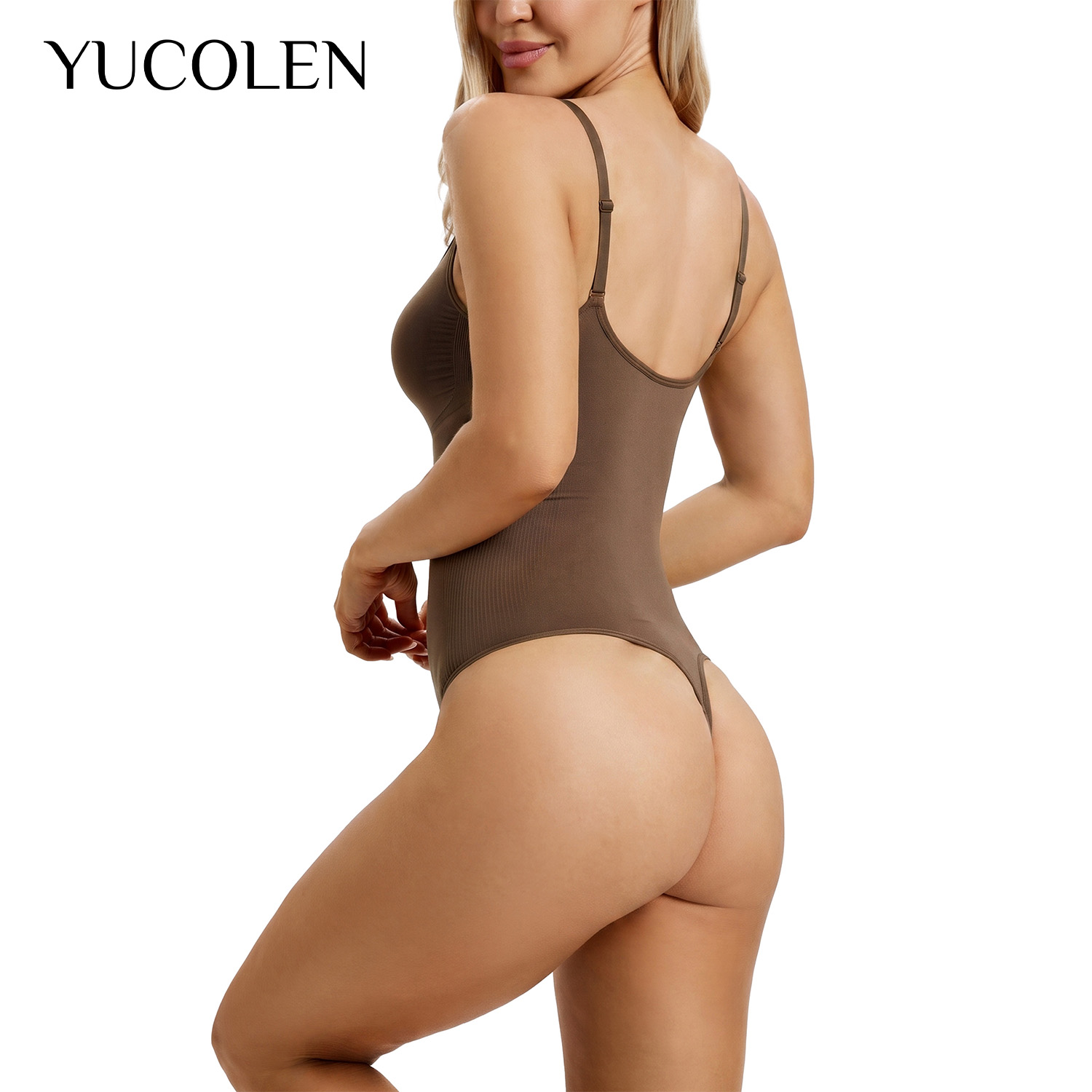 YUCOLEN Women U‑Neck Thong Bod - Shapewear Bodysuit Firm 评论和价格